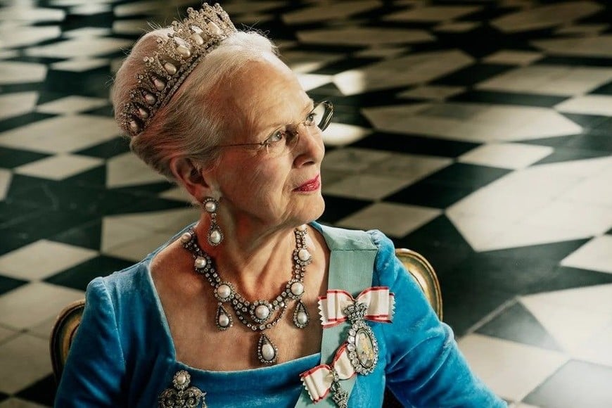 La reina Margarita, en una de sus últimas fotos oficiales como monarca de Dinamarca.