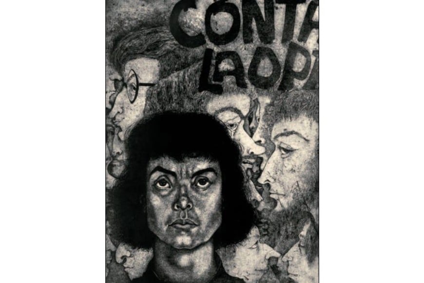 Aída Carballo: “Autorretrato con narices” (1964); aguafuerte, aguatinta s/papel. 64.5 x 49.5 cm.