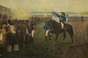 “Creación y jura de la Bandera en las barrancas del río Paraná”, óleo sobre tela 1895. Foto: Colección Museo Marc