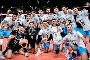 El festejo del seleccionado argentino. Crédito: Voleibol Argentino