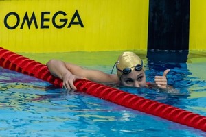 La nadadora cordobesa, de 29 años, empleó un tiempo de 28s. 34/100 para recorrer los 50 metros espalda femenino en pileta larga.