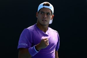 Tennis - Australian Open - Melbourne Park, Melbourne, Australia - January 17, 2024
Argentina's Sebastian Baez reacts during his second round match against Colombia's Daniel Galan REUTERS/Edgar Su