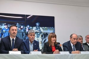 Patricia Bullrich brindó una conferencia luego de la detención de familiares del líder narco Fito en Córdoba. Crédito: Télam